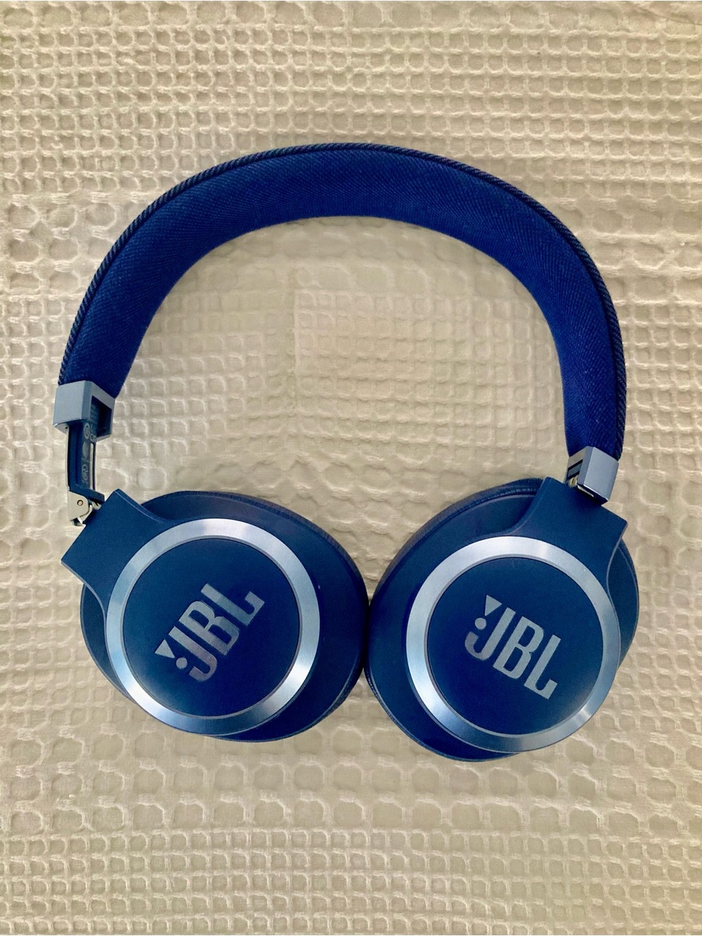 JBL Blue On-Ear Wireless Headphones with Cushioned Headband